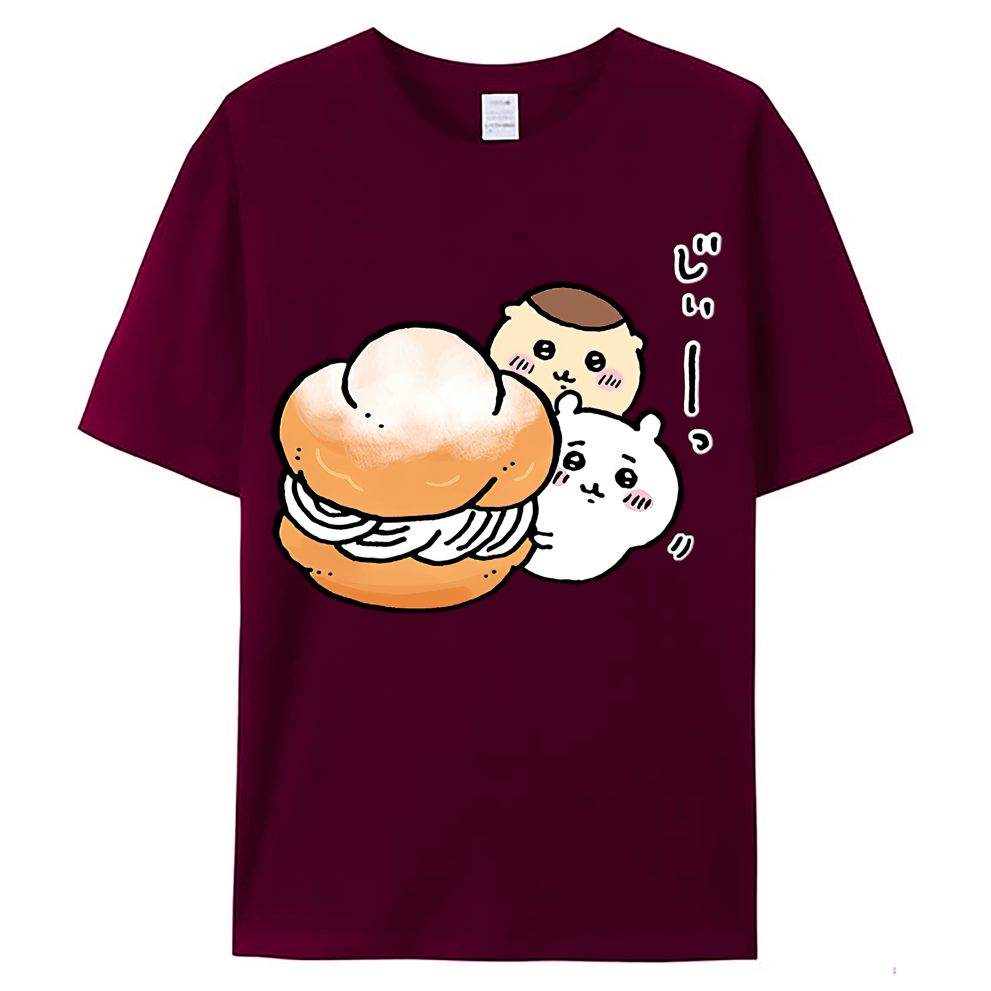 （画像用） ちいかわ くりまんじゅう Chii-kawa kuri manjū レディースカジュアルプリントTシャツ（綿100％）